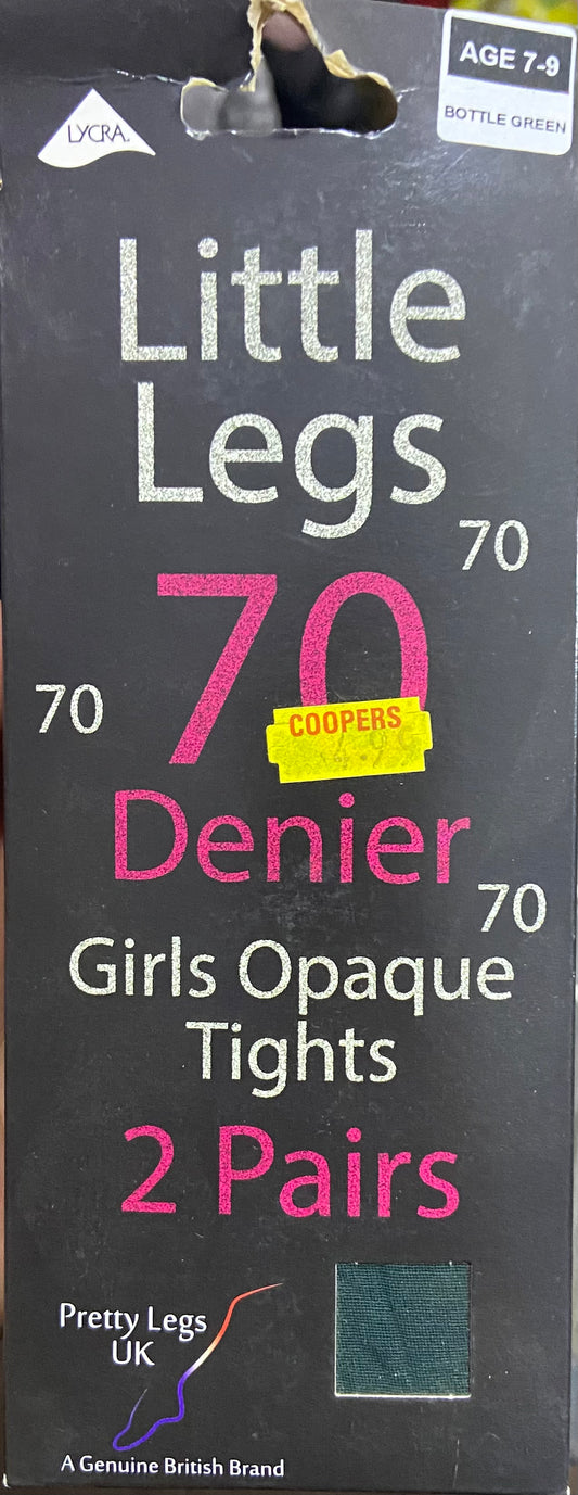 COLLANT OPAQUE FILLE VERT BOUTEILLE 7-9 ANS