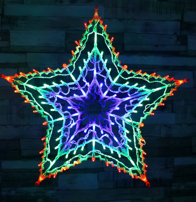 CHRISTMAS MULTI-COLOURED STAR WINDOW LIGHT