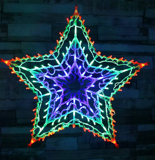 ÉTOILE DE NOËL LUMINEUSE MULTICOLORE POUR FENÊTRE
