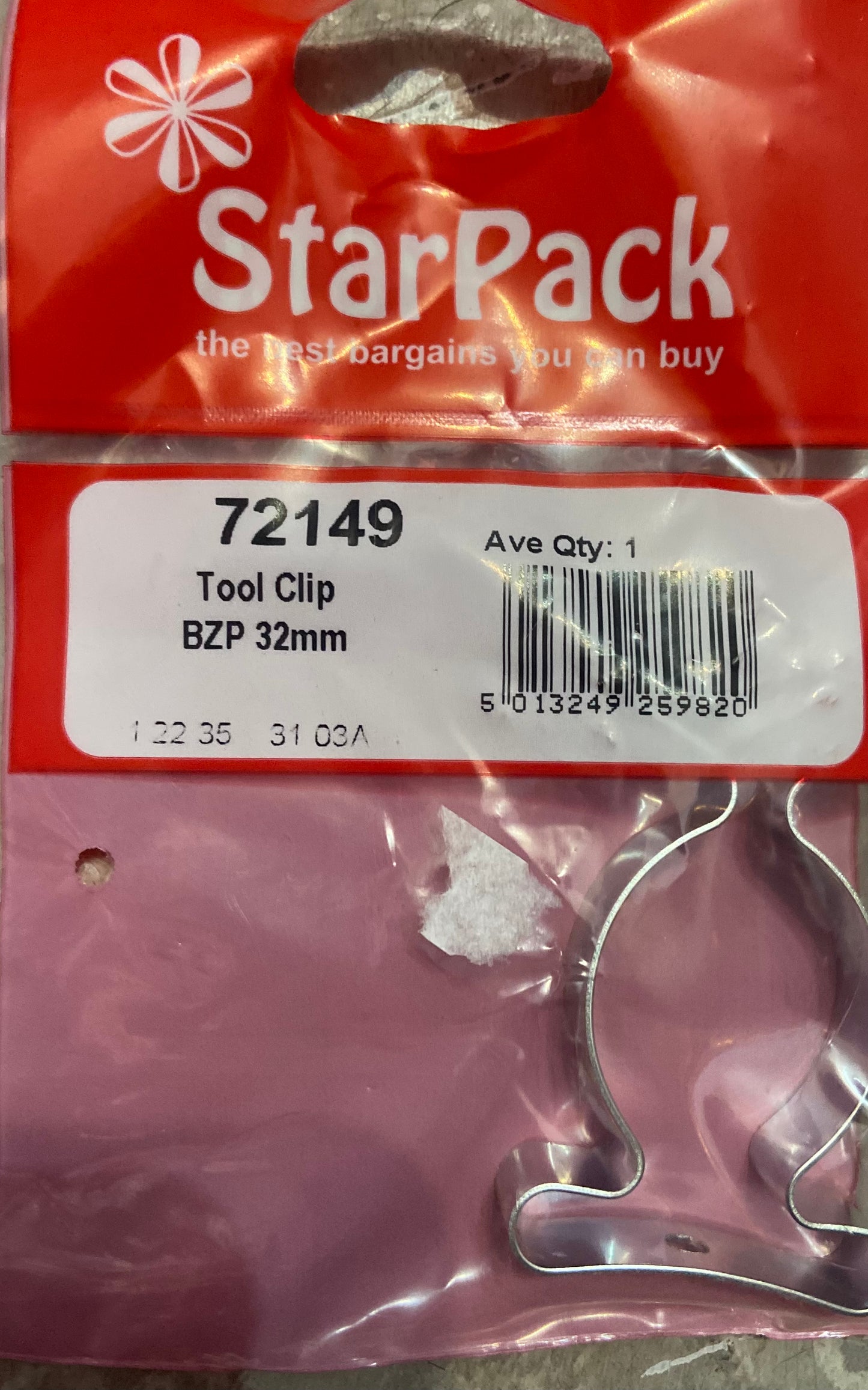 STARPACK TOOL CLIP BZP 32mm