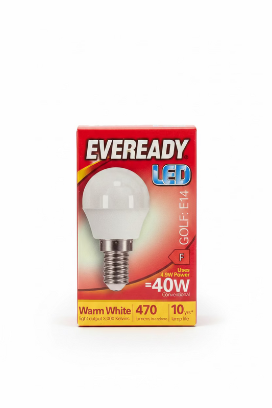AMPOULE LED DE GOLF EVEREADY E14 4.9w=40w BLANC CHAUD 470LM