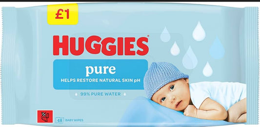 HUGGIES 48 PURE BABY WIPES