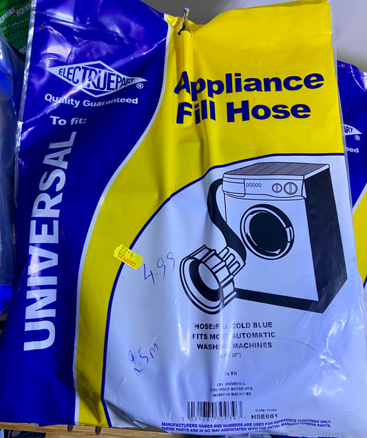 ELECTRUEPART APPLIANCE FILL HOSE UNIVERSAL 2.5m (8”)