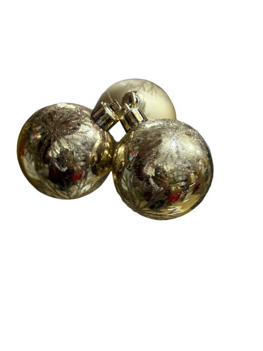 PREMIER CHAMPAGNE GOLD SNOWFLAKE CLUSTER 60mm 3pc