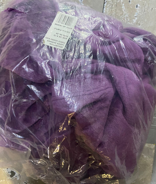 FOXBURY PEIGNOIR À CAPUCHE EN POLAIRE SCINTILLANTE POUR FEMMES VIOLET