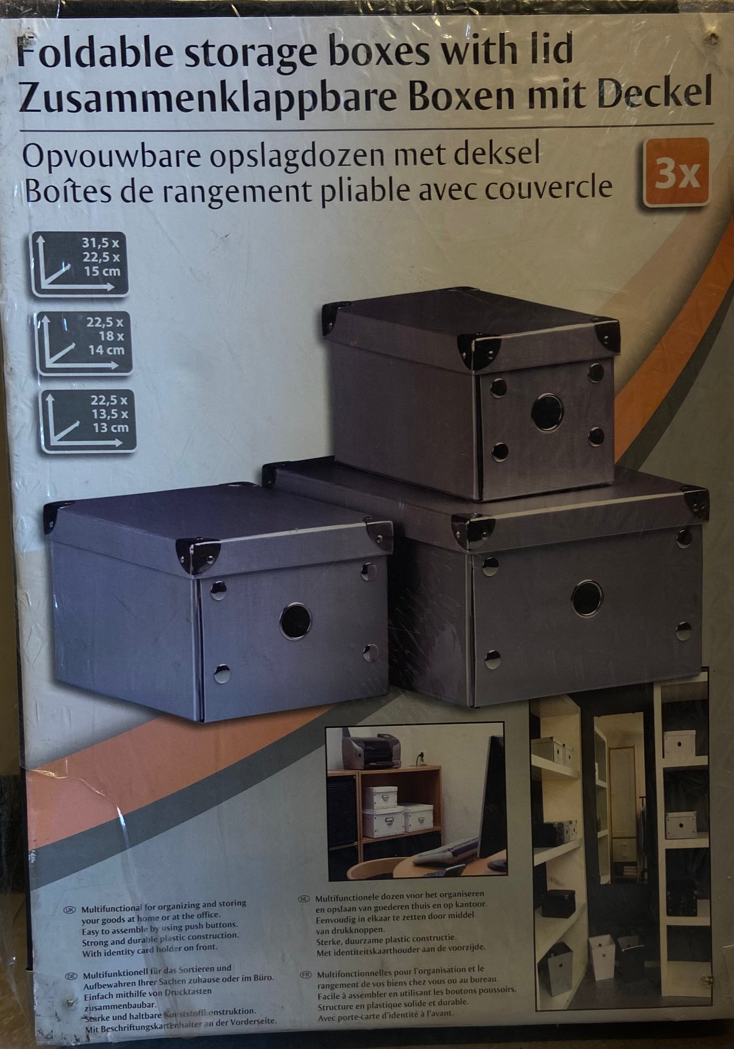 FOLDABLE STORAGE BOXES WITH LID