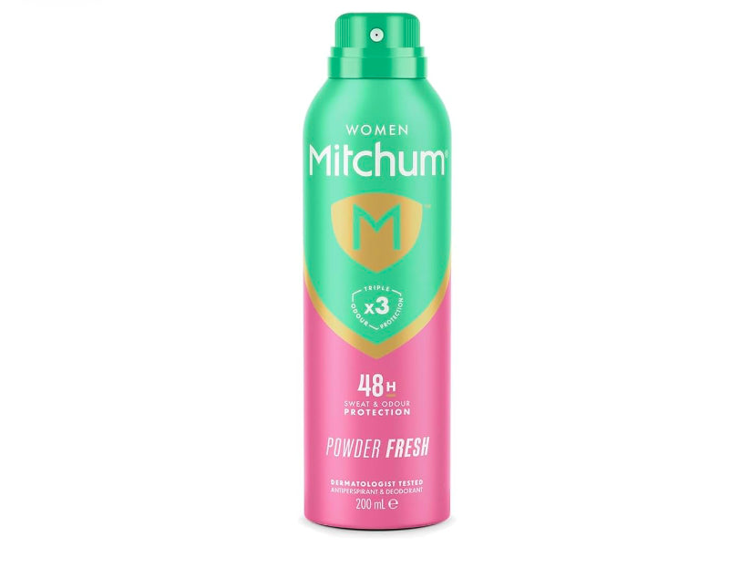 Mitchum Femme Triple Protection Anti-Odeurs Déodorant Anti-Transpirant Spray 48H (200ml), Fraîcheur Poudrée