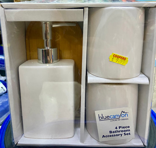 BLUECANYON 4 PIECE BATHROOM ACCESSORY SET