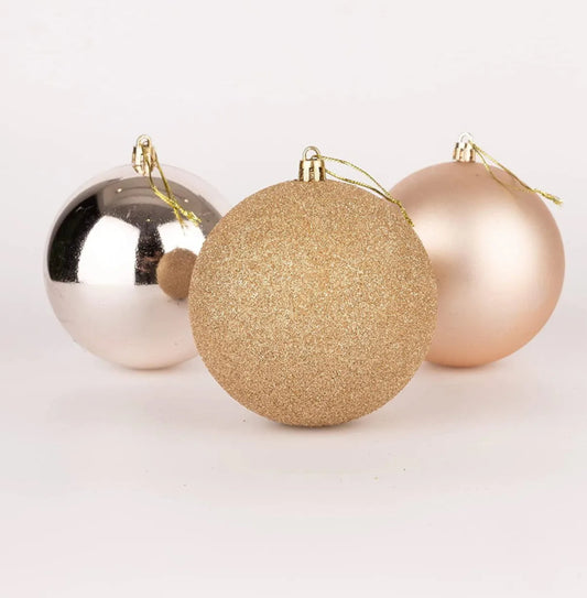 BOULES DE NOËL 6pcs 6cm CHAMPAGNE