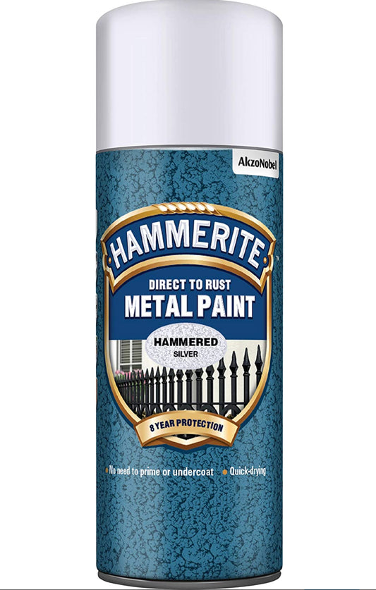 Peinture métal HAMMERITE effet martelé Argent Aérosol 400ml