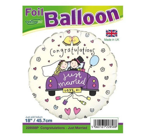 BALLON MÉTALLISÉ « JUST MARRIED » 18 PO