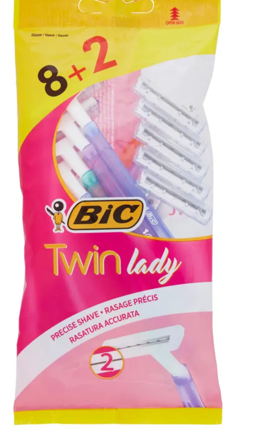 BIC Twin Lady - Rasoir jetable pour femme - 10 RASOIRS