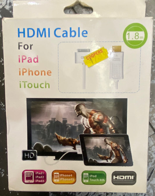 Câble HDMI pour iPad iPhone iPod Touch 1,8m