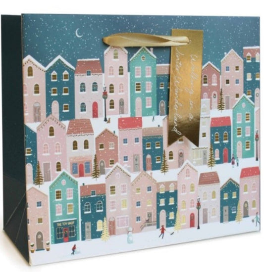 Christmas Houses Design Medium Gift Bag