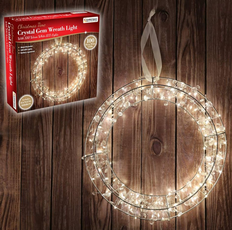 CHRISTMAS CRYSTAL GEM WREATH LIGHT