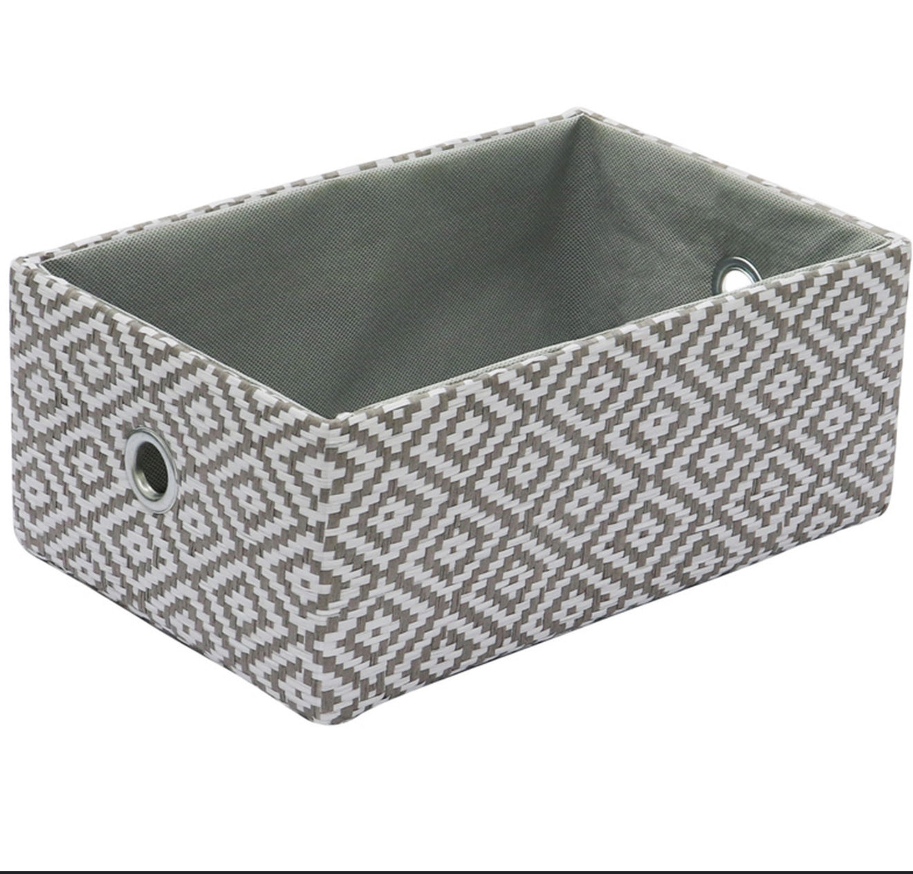 JVL PANIER DE RANGEMENT EN PAPIER ARGYLE H:14 x L:32 x P:22cm