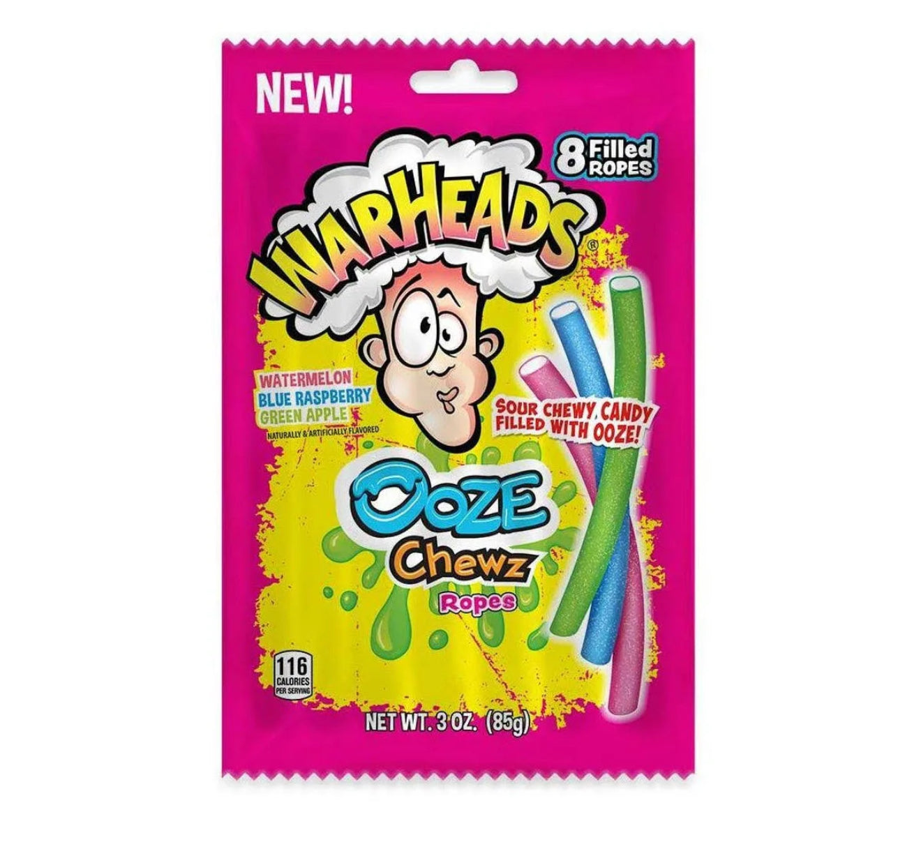 WARHEADS OOZE CHEWZ ROPES 85g