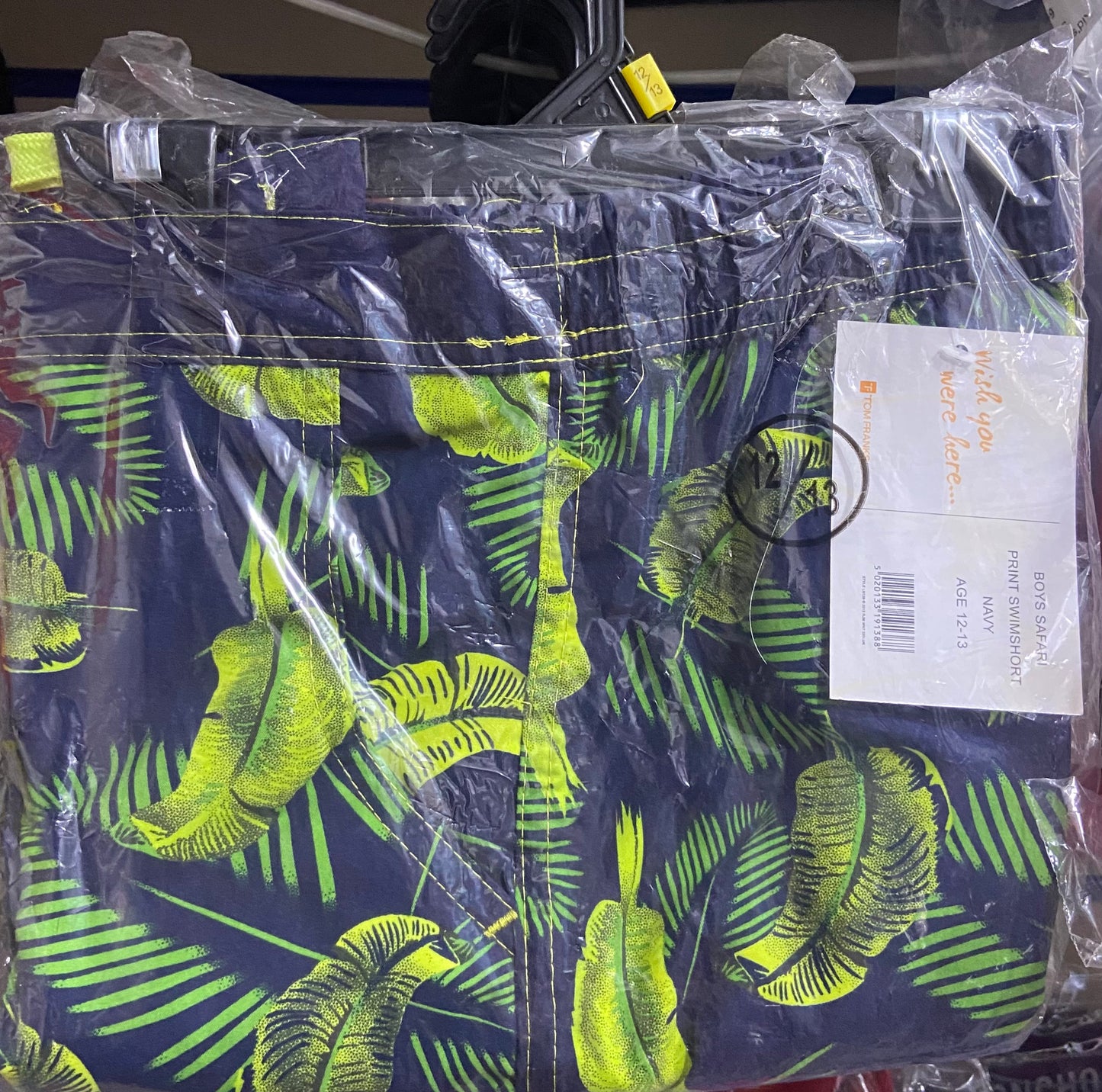 BOYS SAFARI PRINT SWIMSHORT NAVY AGE 12-13