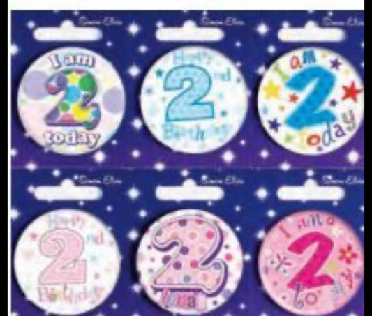 SIMON ELVIN AGE 2 SMALL BADGES ASSORTED DESIGNS