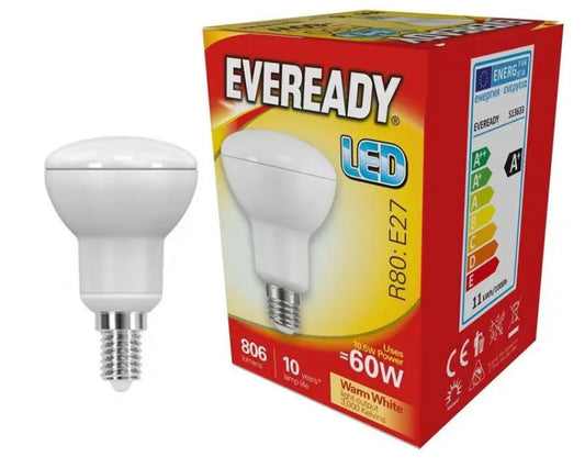 EVEREADY LED BULB R80:E27 8.8w=60w WARM WHITE 806LM