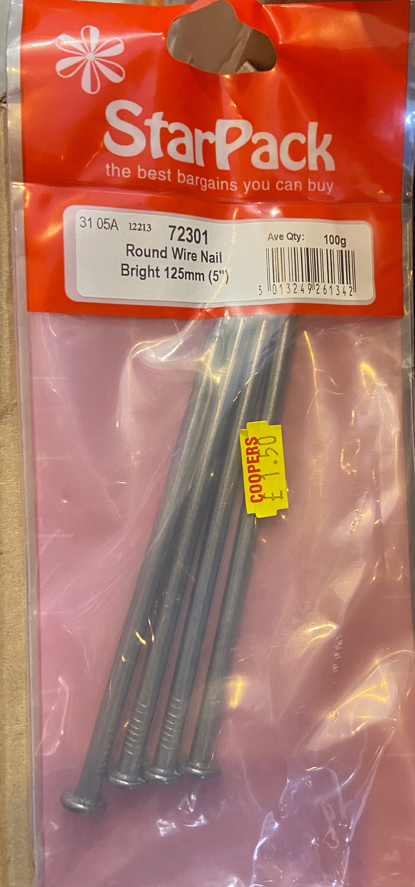 STARPACK CLOU ROND FIL BRUT 125MM