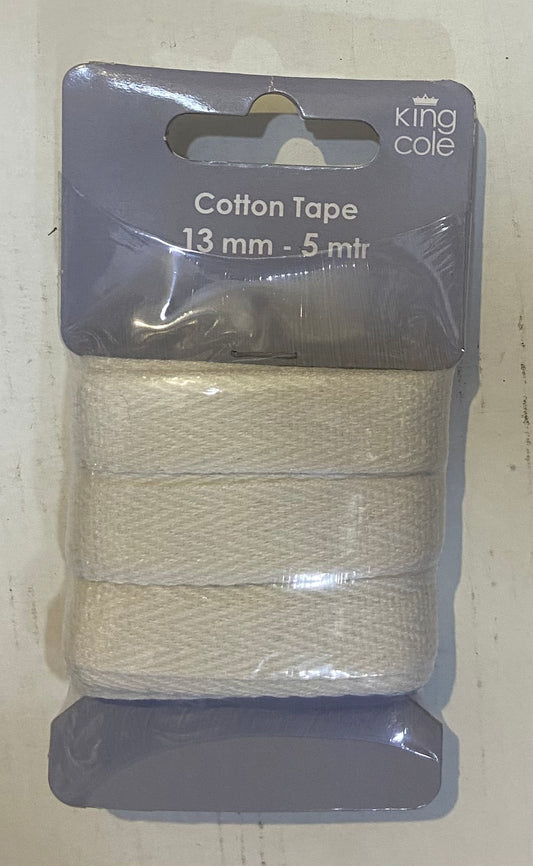 KING COLE COTTON TAPE 13mm - 5m