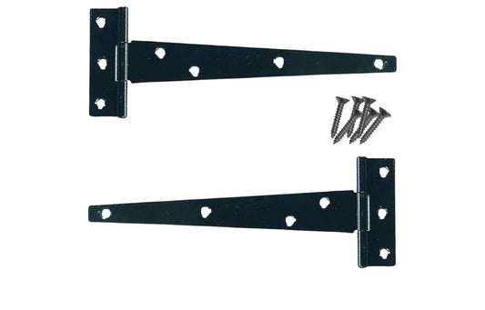 TEE HINGES BLACK 400mm 2pk