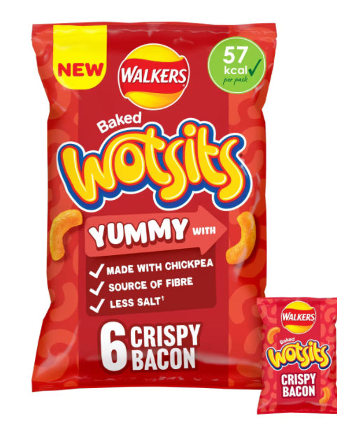 WALKERS WOTSITS 6 CRISPY BACON