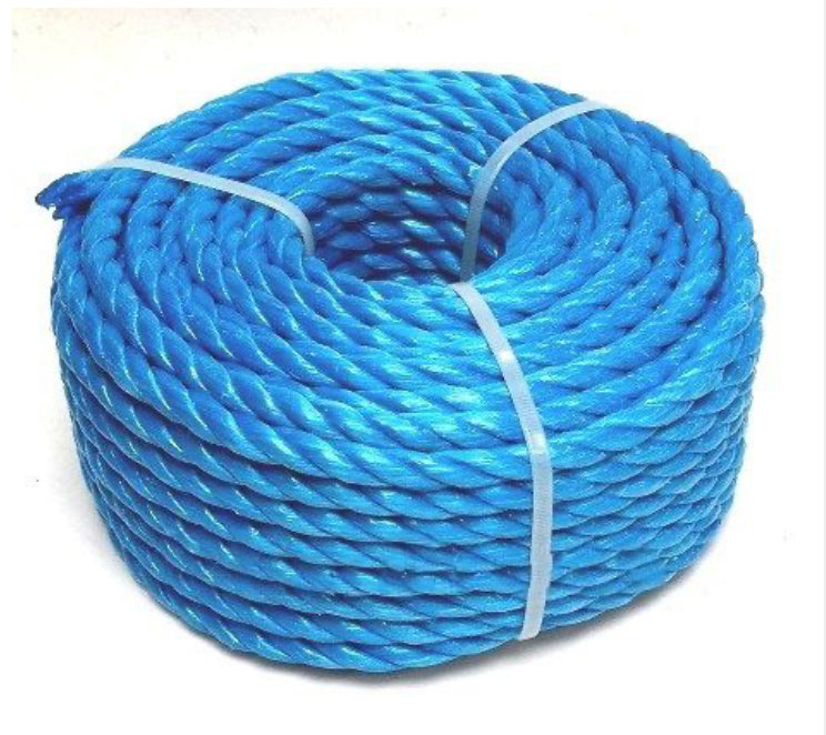 Corde en polypropylène bleue 8 mm, mini-touret de 30 m