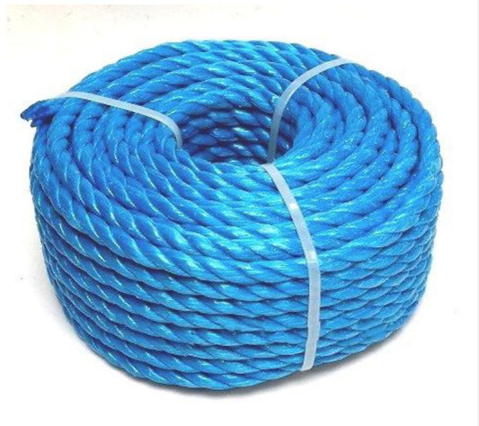 Corde en polypropylène bleue 8 mm, mini-touret de 30 m