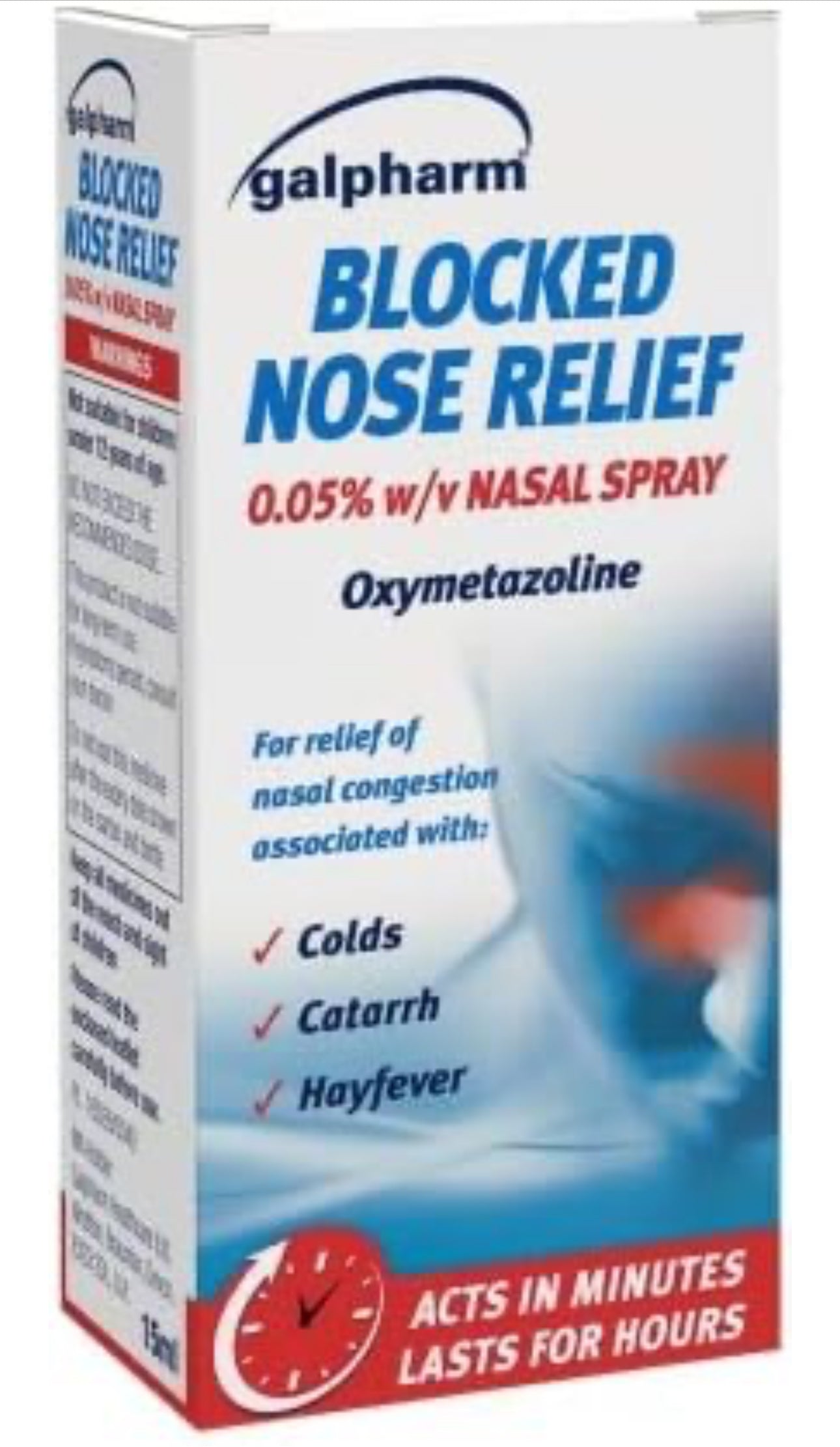 Galpharm Blocked Nose Relief Spray for Relief of Nasal Congestion by colds, Catarrh or hay-Fever