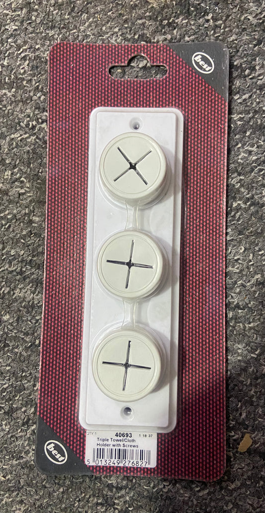 PORTE-SERVIETTES/TORCHONS TRIPLE AVEC VIS