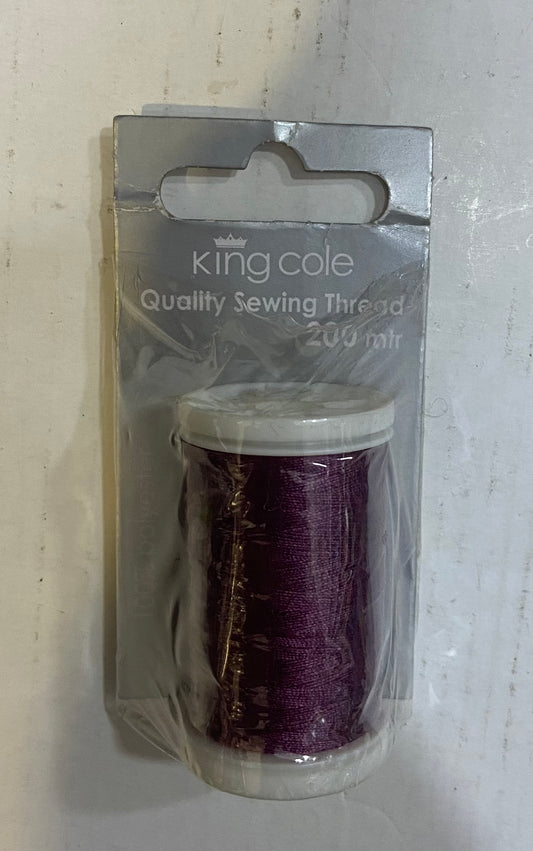 KING COLE QUALITY SEWING THREAD 200m  BEET RED