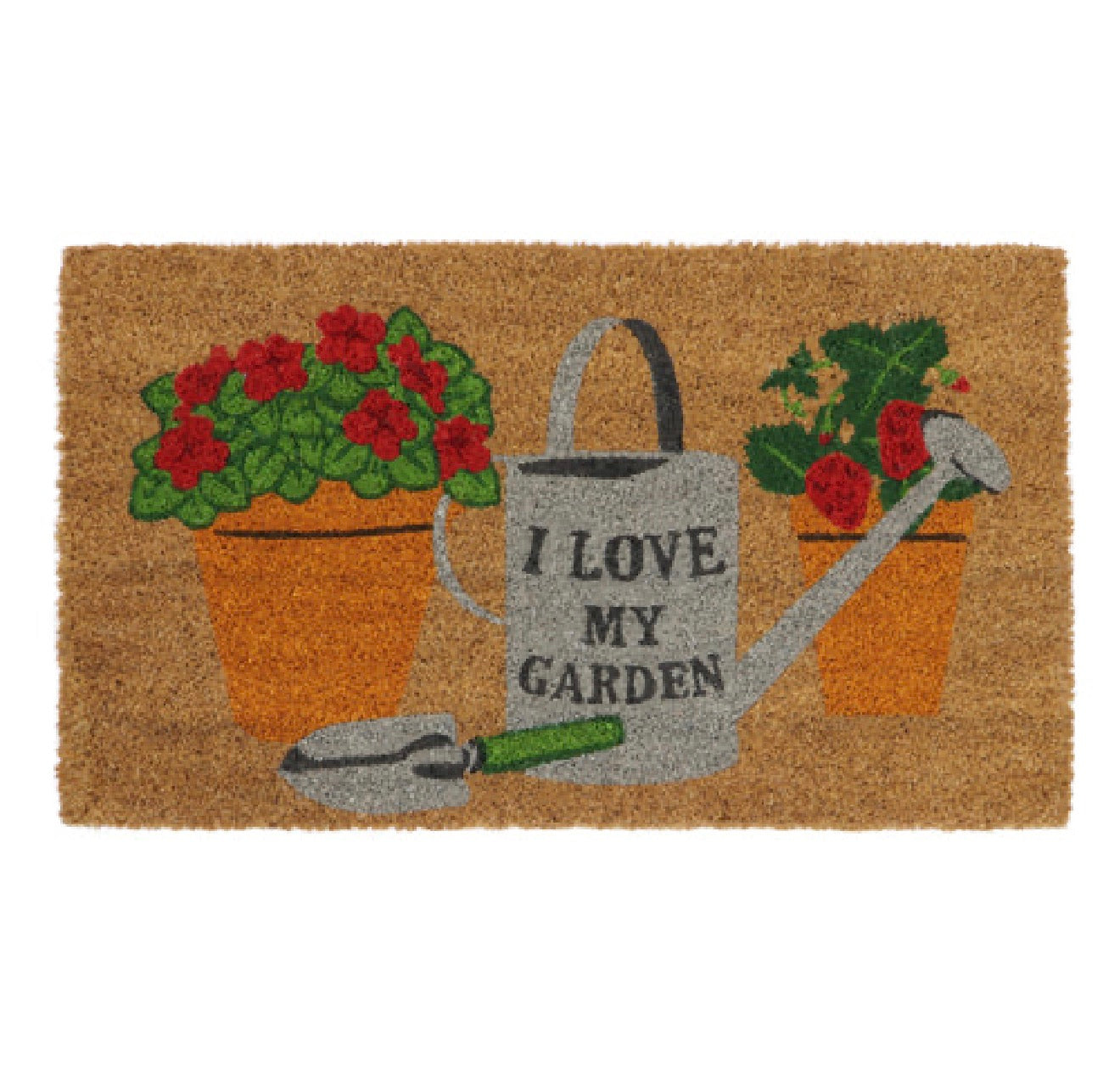 JVL Paillasson en fibre de coco J'aime mon jardin 40x70cm