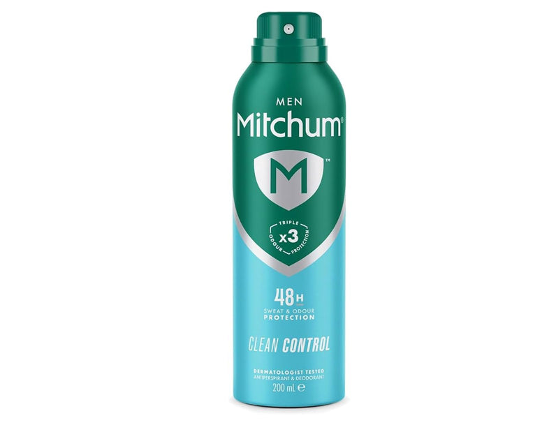 Mitchum Men Triple Odor Defense 48HR Protection Deodorant Spray & Antiperspirant (200ml) Clean Control