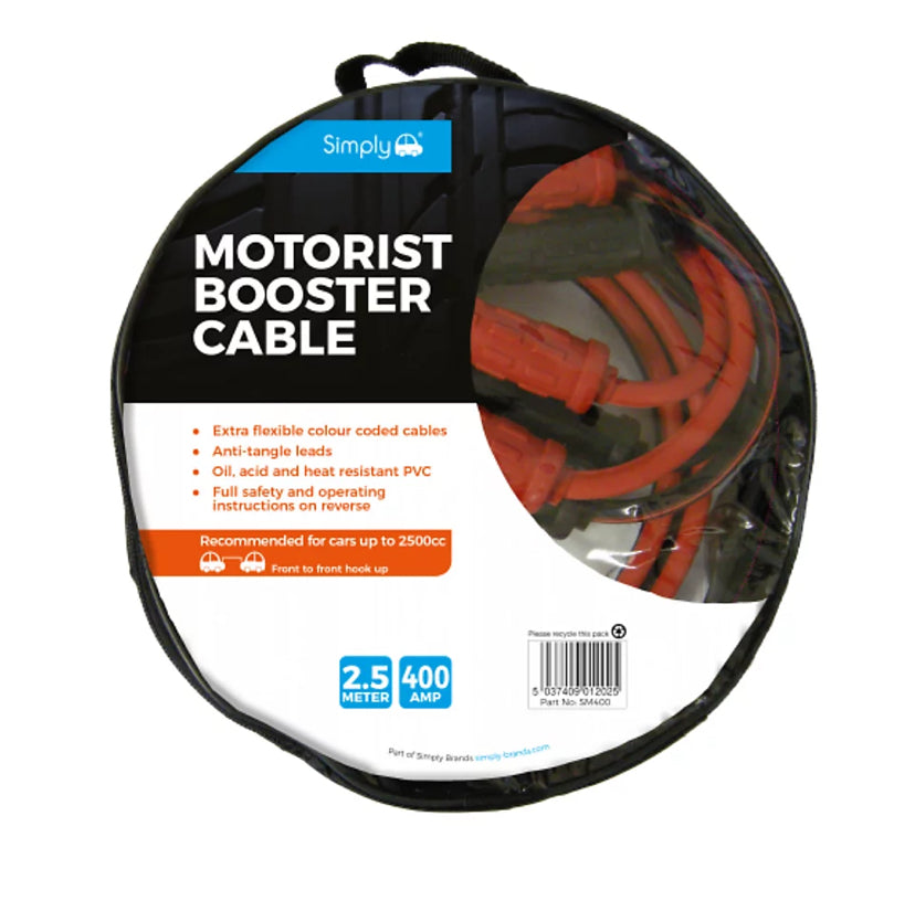 MOTORIST BOOSTER CABLE 2.5M 400AMP