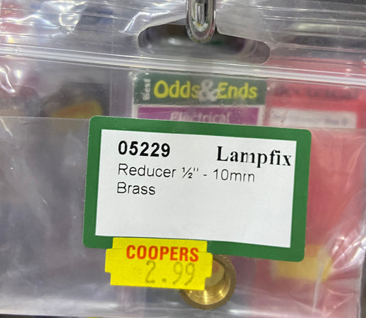 LAMPFIX REDUCER 1/2” - 10mm BRASS