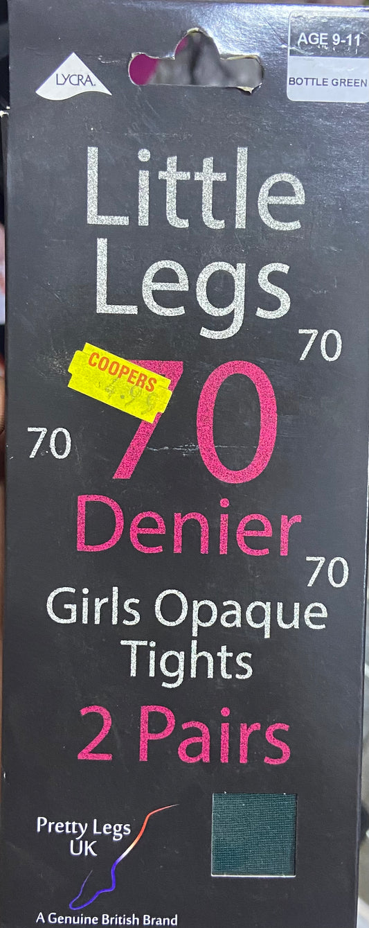 COLLANT OPAQUE FILLE VERT BOUTEILLE 9-11 ANS