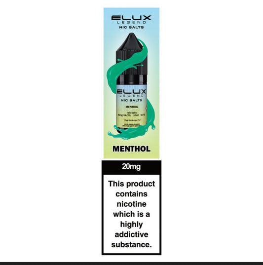 ELUX LEGEND NIC SLATS MENTHOL 20mg E-LIQUID