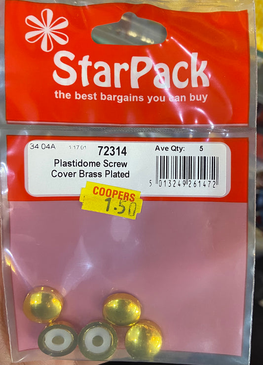 STARPACK PLASTIDOME SCREW COVER BRASS PLATED