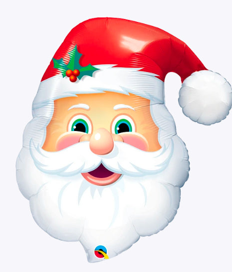 Santa Head Supershape Helium Balloon 32"