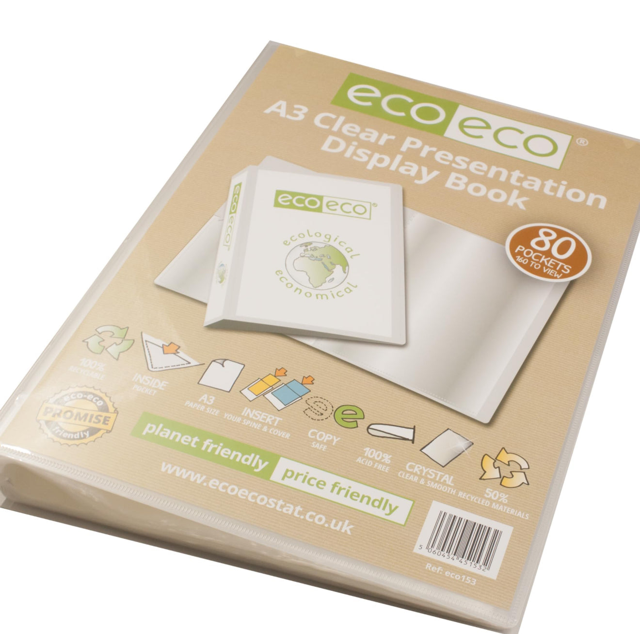 PORTE-DOCUMENTS DE PRÉSENTATION ÉCOLOGIQUE A4 AVEC 80 POCHETTES
