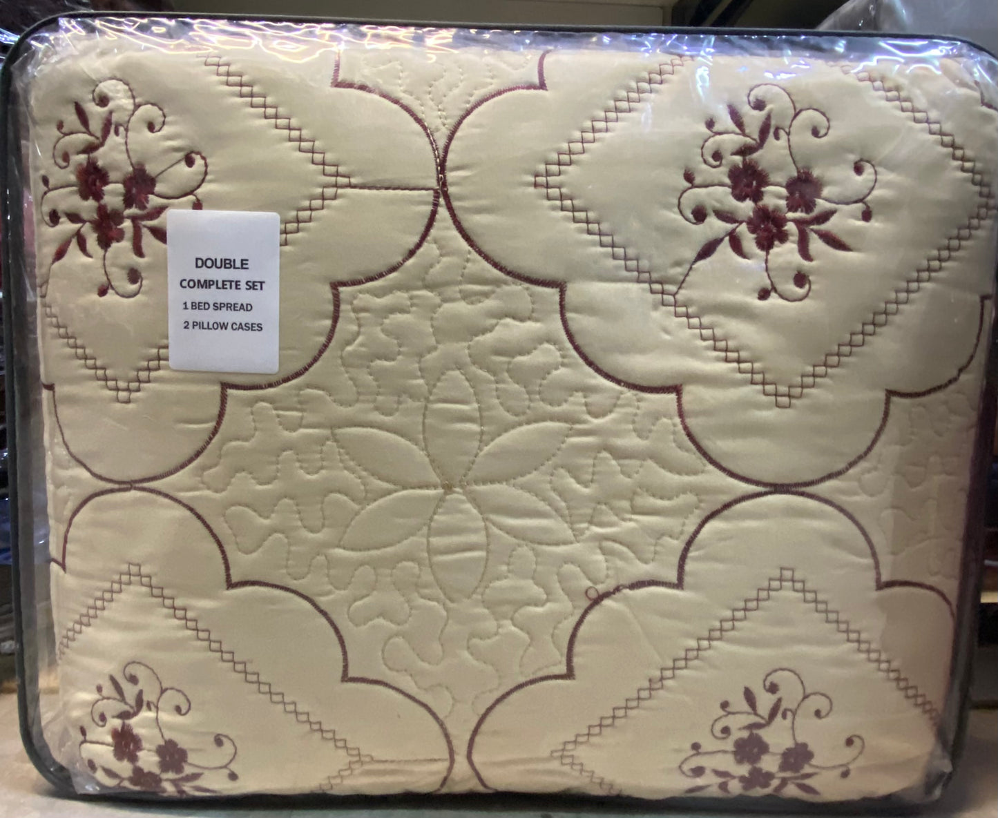 PARURE DE LIT DOUBLE COMPLÈTE 1 DRAP DE LIT ET 2 TAIES D'OREILLER