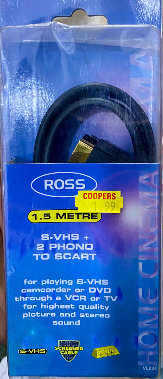 ROSS 1.5 METRE S-VHS + 2 PHONO TO SCART