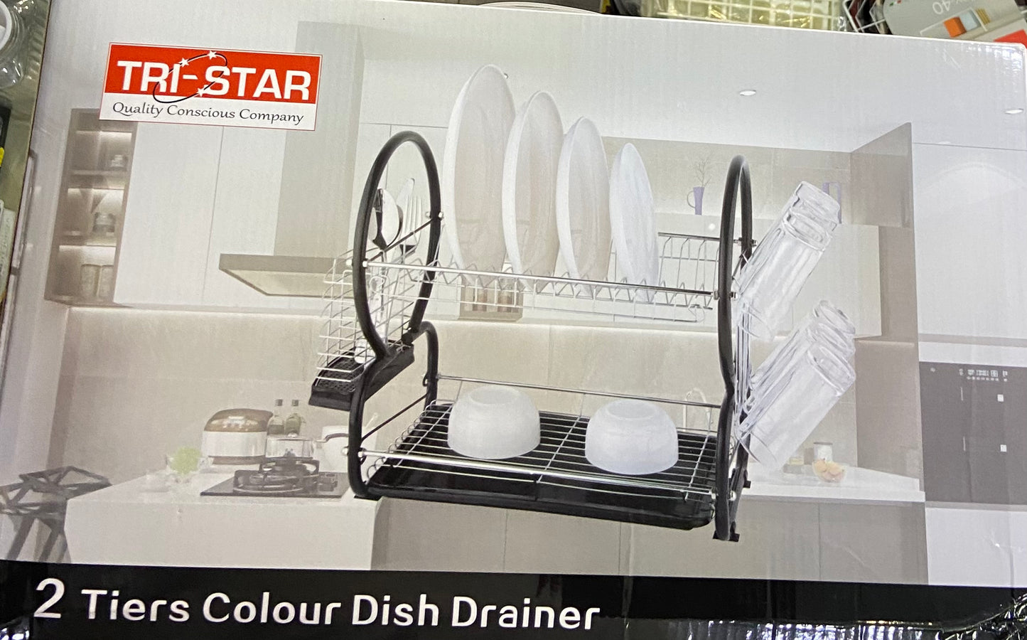 ÉGOUTTOIR À VAISSELLE DEUX NIVEAUX COULEUR TRI STAR