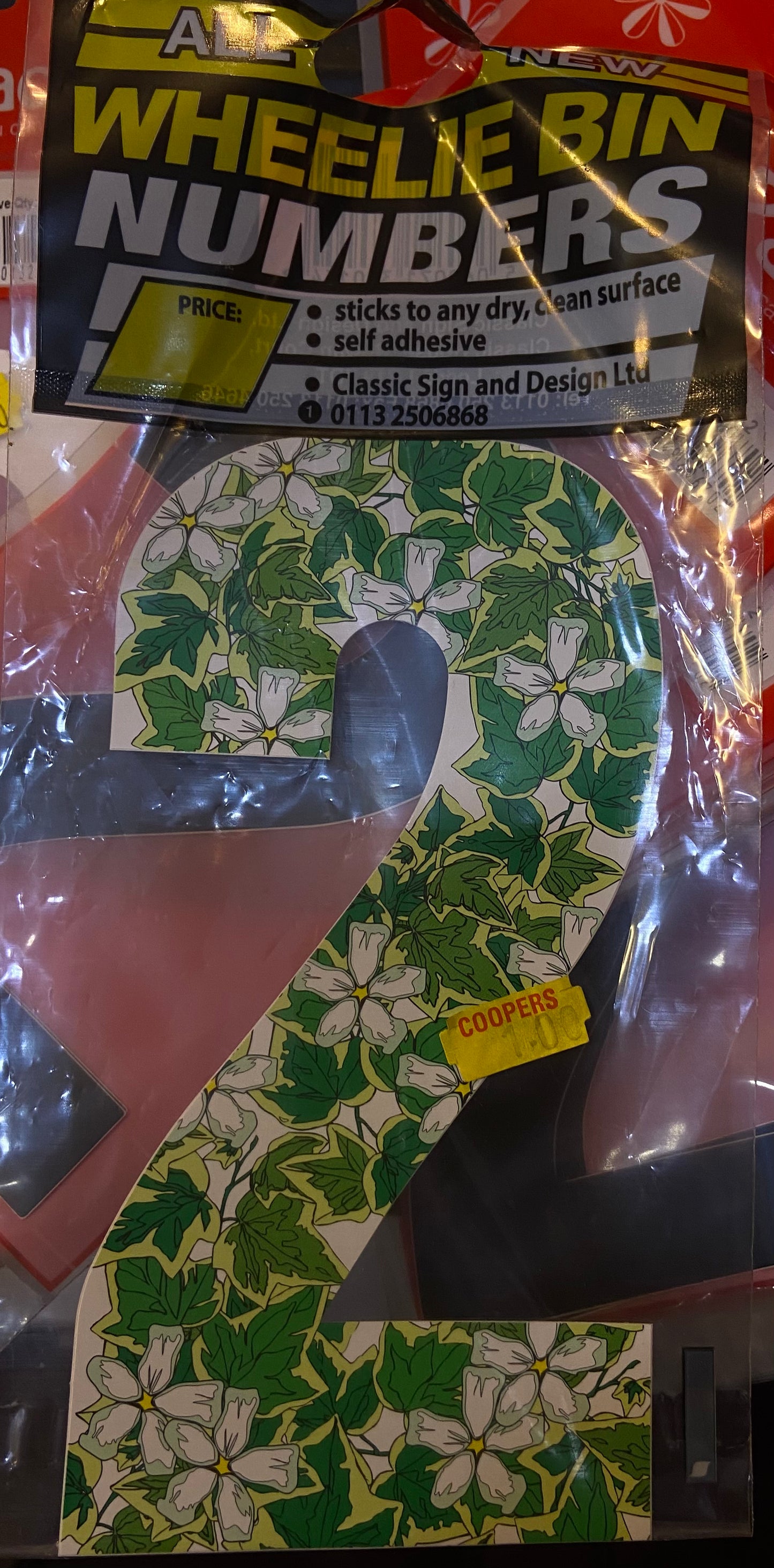 WHEELIE BIN NUMBER 2 flower design