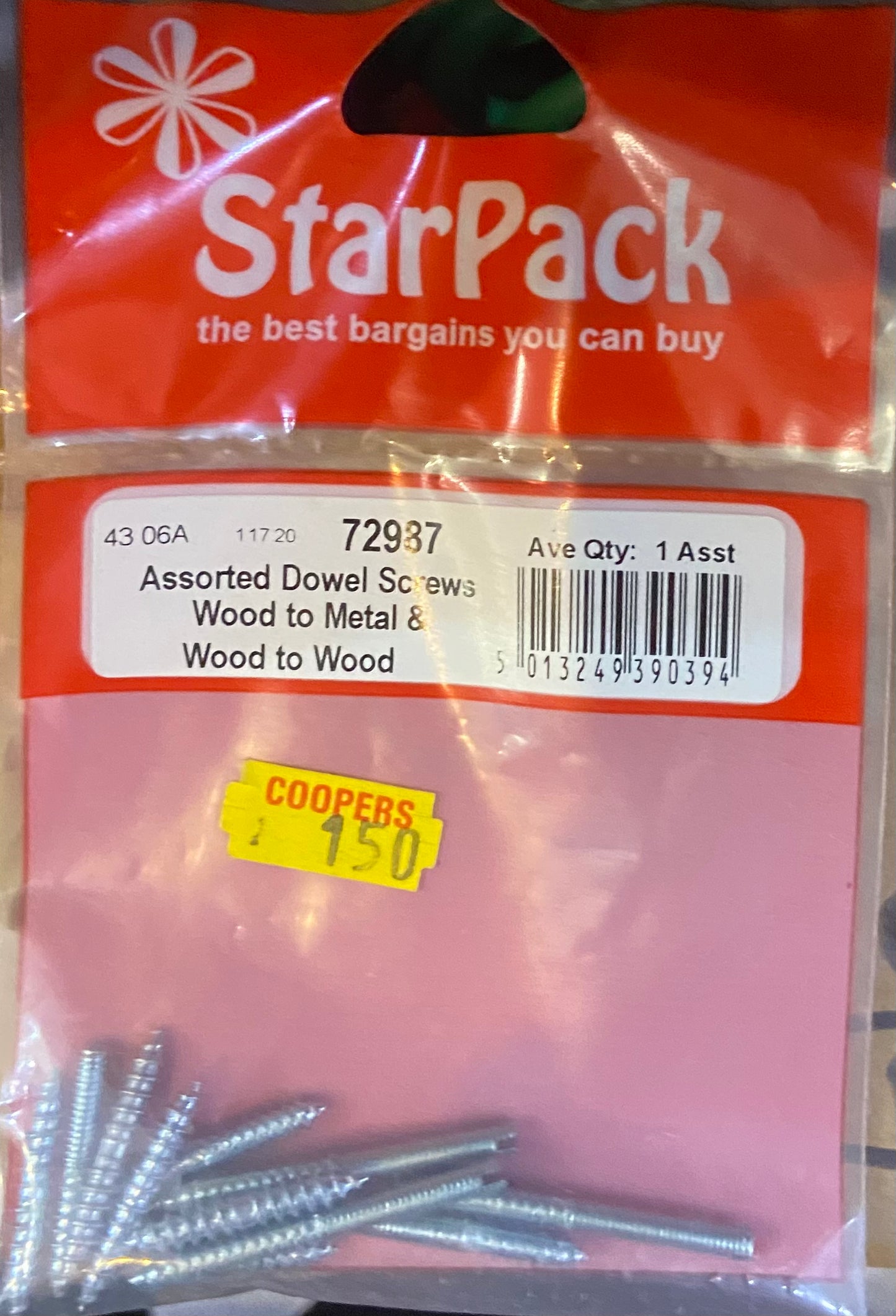 STARPACK VIS À DOUBLE FILETAGE ASSORTIES BOIS-MÉTAL ET BOIS-BOIS