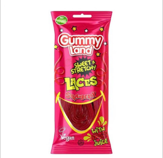 GUMMY LAND LACES STRAWBERRY 80g