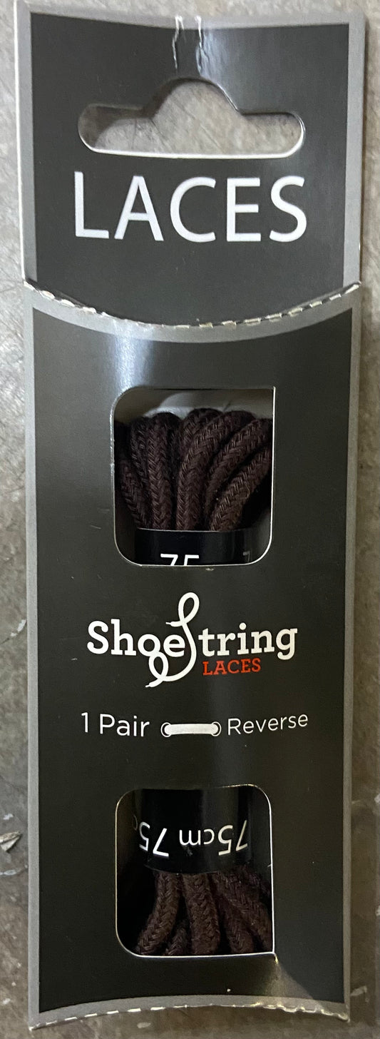 SHOE STRING LACES 75 cm BROWN ROUND