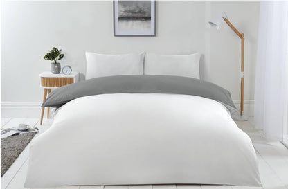 LYLA REVERSIBLE DUVET SET KING GREY/WHITE 230x220cm + 2pc 50x75cm